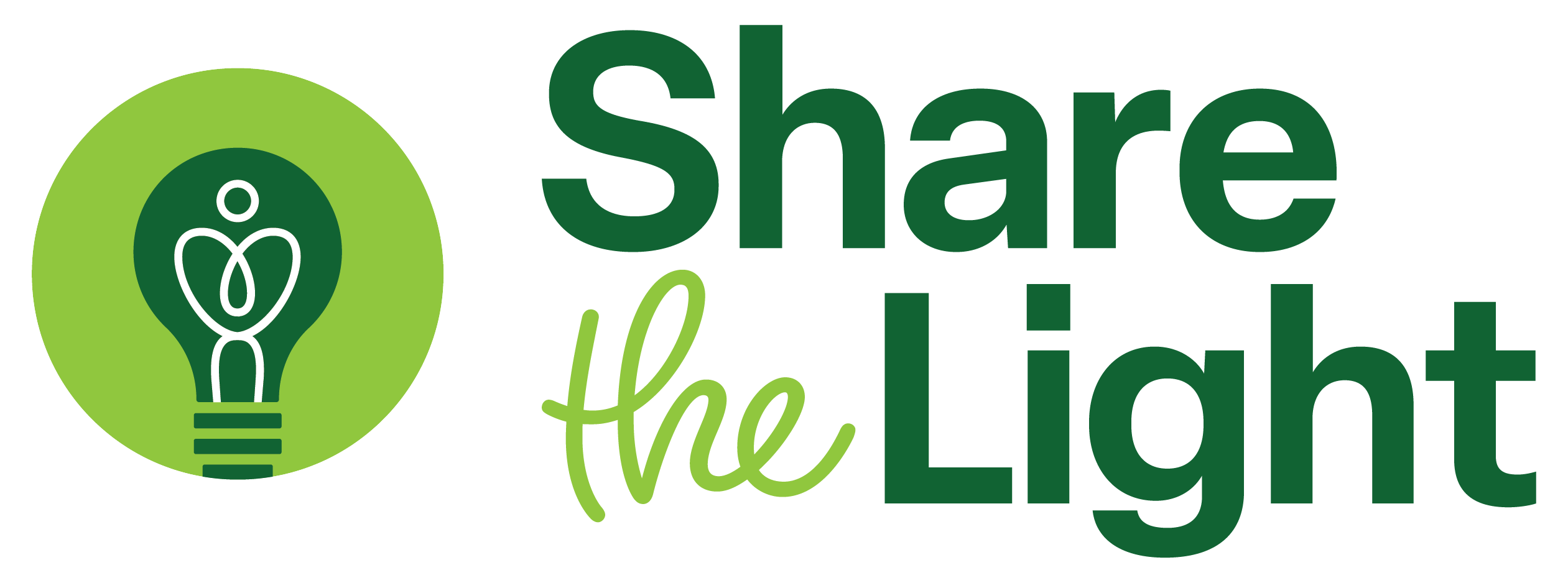 Sharethelight Logo Cmyk Stacked Lightgreendarkgreen Image